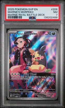 2025 Pokemon Marnie’s Morpeko 206 Sv: Scarlet & Violet Promo Cards Holo PSA 7 - Image 1