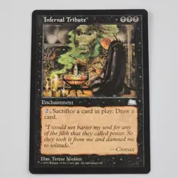 MTG Infernal Tribute Weatherlight NM Magic The Gathering Card Black Enchantment - Image 1