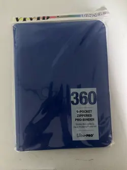 Ultra PRO Vivid 9-Pocket Zippered Binder Blue, Holds 360 Trading or Gaming Cards - Image 1