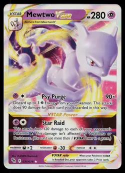 Pokemon Card - Mewtwo VSTAR Pokemon GO 031/078 Holo Rare VSTAR 2022 - Image 1