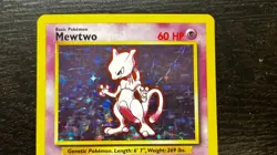 Pokemon TCG - ENGLISH BASE SET UNLIMITED RARE MEWTWO Holo Card 10/102 LP MP - Image 2
