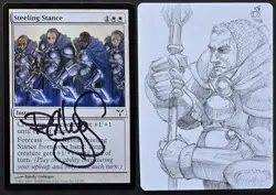 SKETCHED MtG Magic _ Gallegos _ Dissension Artist Proof _ STEELING STANCE _1/50! - Image 1
