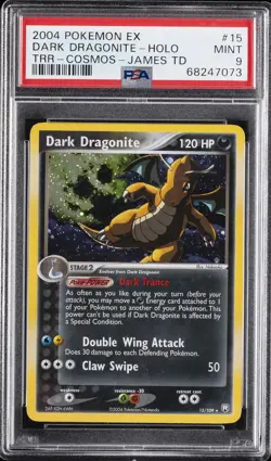 2004 POKEMON EX TEAM ROCKET RETURNS #15 DARK DRAGONITE-HOLO PSA 9 - Image 1