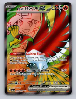 ETHAN'S HO-OH EX 209/182 ULTRA RARE DESTINED RIVALS POKEMON NM - Image 1