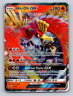 HO-OH GX - SM57 HOLO P SUN & MOON PROMO POKEMON LP - Image 1