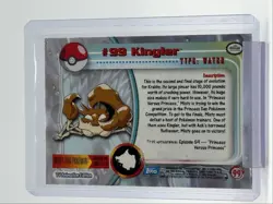 KINGLER 1999 TOPPS POKEMON TV SERIES 2 FOIL BLUE LOGO 99 Q0899 - Image 2