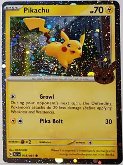 Pikachu 018 Cosmos Holo Bleed Error Rare Pokemon TCG ✨ Stamped 21 - Image 1