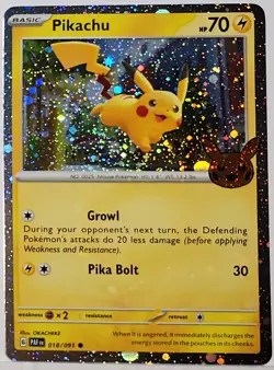 Pikachu 018 Cosmos Holo Bleed Error Rare Pokemon TCG ✨ Stamped 21 - Image 2