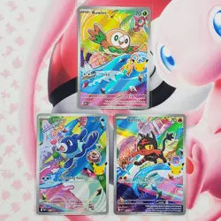 Rowlett 043 + Litten 044 + Popplio 045 - First Partner Pokemon Cards - #L203 - Image 1