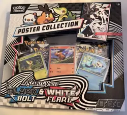 POKEMON SV10.5 BLACK BOLT WHITE FLARE POSTER COLLECTION BOX SEALED - Image 1