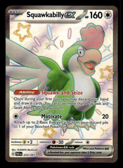 Holo Squawkabilly ex - 223/091 Shiny Ultra Rare Paldean Fates Pokemon TCG - Image 1