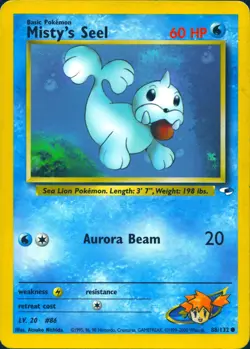 MISTY'S SEEL 88/132 COMMON GYM HEROES POKEMON UNLIMITED MP - Image 1