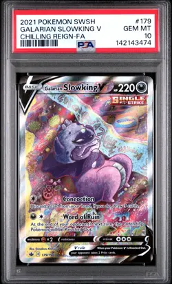 GALARIAN SLOWKING V 179/198 CHILLING REIGN POKEMON PSA 10 - Image 1