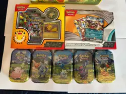 Pokemon TCG Sealed Lot Pokemon Day EX Showcase Ascended Heroes Mini Tin Art Set - Image 1