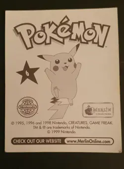 1999 Merlin Topps Pokemon Stickers Charizard #6 MINT* - Image 4