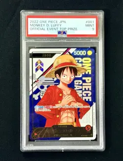 2022 One Piece Japan Monkey D Luffy #001 Official Event Top Prize /500 PSA 9 - Image 1