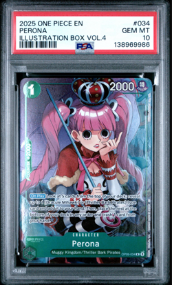 2025 ONE PIECE PROMOS ILLUSTRATION BOX VOL.4 #034 PERONA PSA 10 - Image 1