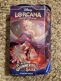Shimmering Skies Starter Deck Disney Lorcana Amethyst Ruby Opened NO PACK Elsa - Image 1