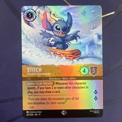 Stitch Carefee Snowboarder 207/204 Epic Card - Disney Lorcana Winterspell - Image 1