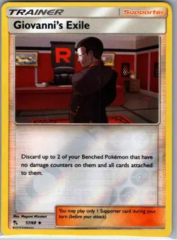 Giovanni's Exile 57/68 Reverse Holo Hidden Fates - Pokemon Card - NM - Image 1