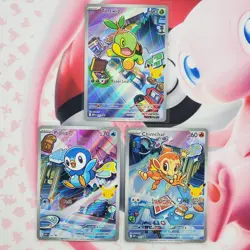 Piplup 042 + Chimchar 041 + Turtwig 040 - First Partner Pokemon Cards - #L204 - Image 1