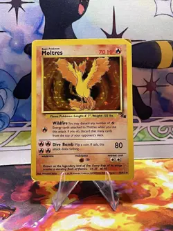 HP Moltres Holo 12/62 Fossil Pokemon Card - Image 2