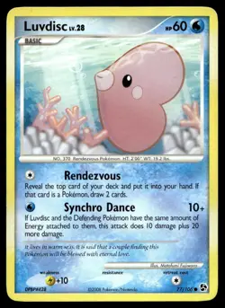 Luvdisc 77/106 Pokemon Card Great Encounters Common 60 HP Near Mint F13 - Image 1