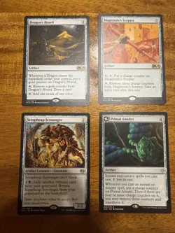 Magic The Gathering MTG Colorless Rare Lot 4 Dragon's Hoard Scrapheap Amulet - Image 1