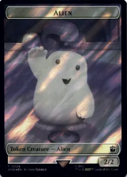 MTG Alien // Alien Warrior Double-Sided Token (Surge Foil) Foil NM Doctor Who - Image 1