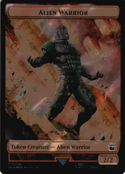 MTG Alien // Alien Warrior Double-Sided Token (Surge Foil) Foil NM Doctor Who - Image 2