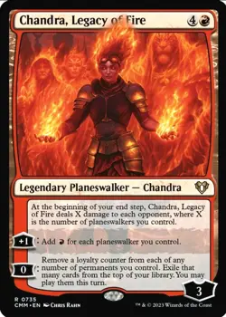 X 1 Chandra, Legacy of Fire NM-M Commander Masters 735 MTG Magic The Gathering - Image 1