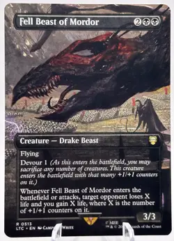 Fell Beast of Mordor 0513 Borderless Tales of Middle-Earth Commander LTC MTG NM - Image 1