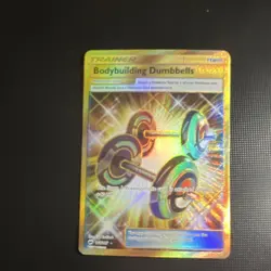 Pokemon TCG Bodybuilding Dumbbells SM Burning Shadows 161/147 Secret Rare Holo - Image 1