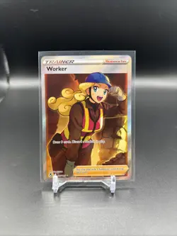 Pokemon TCG Worker Silver Tempest Full Art Trainer Ultra Rare Holo Card 195/195 - Image 1
