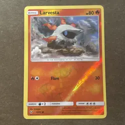 Larvesta 12/73 Shining Legends Reverse Holo Pokemon TCG LP - Image 1