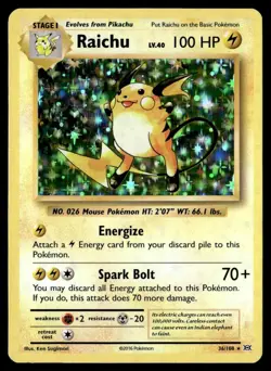 2016 XY - Evolutions Raichu Stage 1/Rare Holo #36 - Image 1