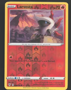Larvesta 029/189 Reverse Holo Pokemon SWSH03: Darkness Ablaze Near Mint - Image 1