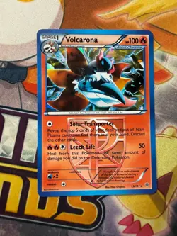 Pokemon TCG Volcarona Cracked Ice Holo Card 13/101 Plasma Blast - Image 1