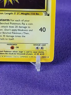 1999 POKEMON ZAPDOS HOLO 15/62 CARD - Image 5