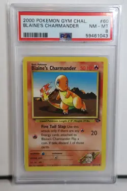 2000 Pokemon Gym Challenge Blaine's Charmander #60 PSA 8 NM-MT - Image 1