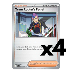 4x Team Rocket's Petrel - 176/182 - SV10: Destined Rivals Pokemon Playset x4 - Image 1