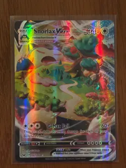 Pokemon TCG Snorlax VMAX Sword & Shield Base Set 142/202 (with top holder) - Image 1