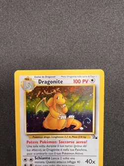 Dragonite 4/62 ITALIAN Swirl Holo Rare - Pokemon Fossil Vintage - Image 4