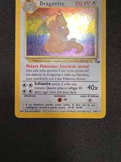 Dragonite 4/62 ITALIAN Swirl Holo Rare - Pokemon Fossil Vintage - Image 5