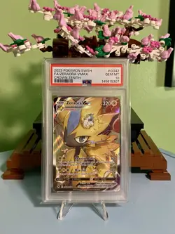 2023 POKEMON SWORD & SHIELD CROWN ZENITH #GG42 FULL ART/ZERAORA VMAX PSA 10 - Image 1