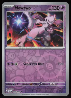 MEWTWO 59/142 UNCOMMON STELLAR CROWN POKEMON REVERSE HOLO NM/M - Image 1