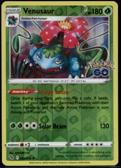 VENUSAUR 003/078 POKEMON GO POKEMON (REVERSE HOLO RARE, NM) (FREE S&H) - Image 1