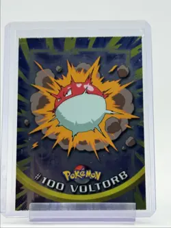 VOLTORB 1999 TOPPS POKEMON TV ANIMATION SERIES 1 FOIL BLUE LOGO 100 Q0899 - Image 1