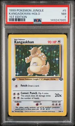 1999 POKEMON JUNGLE 1ST ED #5 KANGASKHAN-HOLO PSA 7 - Image 1