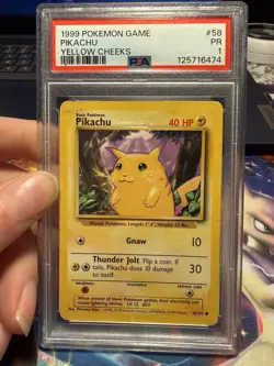 ⚡1999 Pokemon TCG Pikachu Yellow Cheeks Base Set 58/102 PSA 1 LOW POP 63🌩 - Image 1